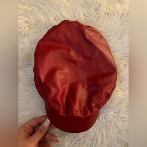LA Express Leather Red Hat